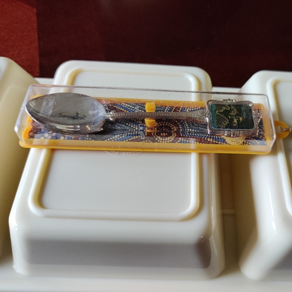 TOBWABBA Aboriginal Art Galaxy Silver Plated 90's  Australia-Souvenir Spoon Box - Picture 3 of 12